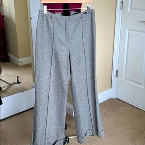 LOFT black/cream herringbone wool trousers